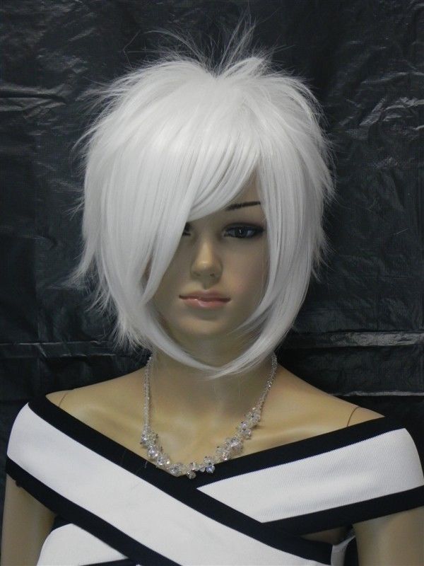 USJF630 charming short white blue black health hair WIG wigs for women | Health …