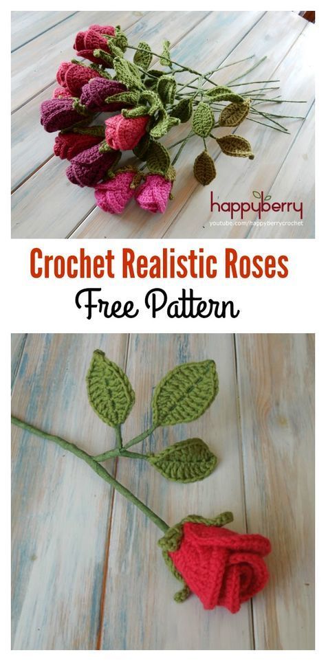 Valentine's Day Crochet Flowers Free Patterns