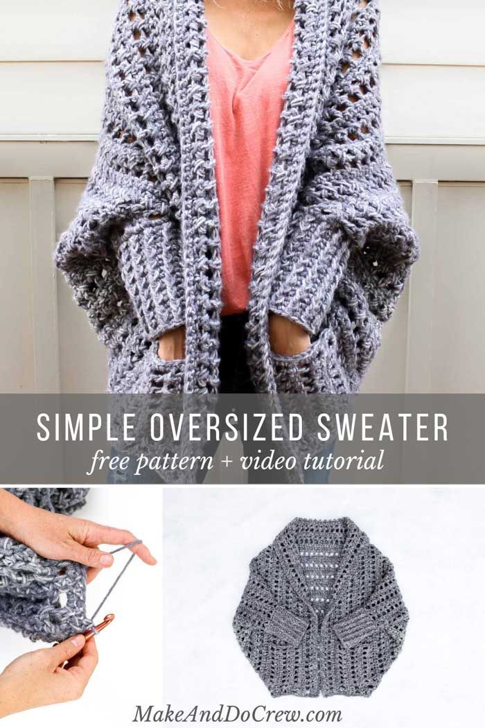 Video-Tutorial: Wie man einen Pullover häkelt (das kostenlose Dwell Sweater-Muster), #crochet…
