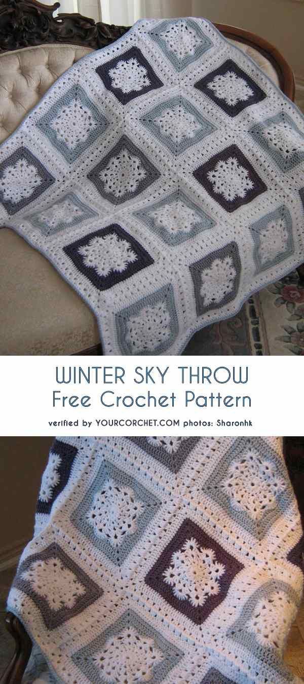 Winter Sky Throw Free Crochet Pattern
