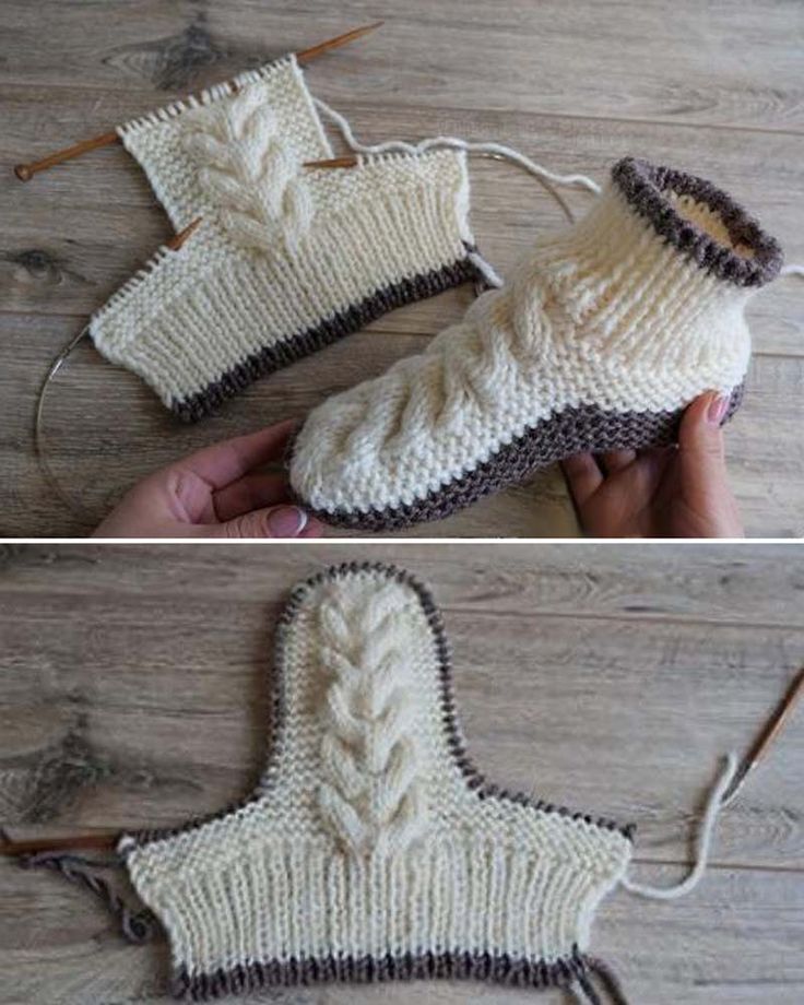 Wool Cable Slippers - Free Knitting Pattern