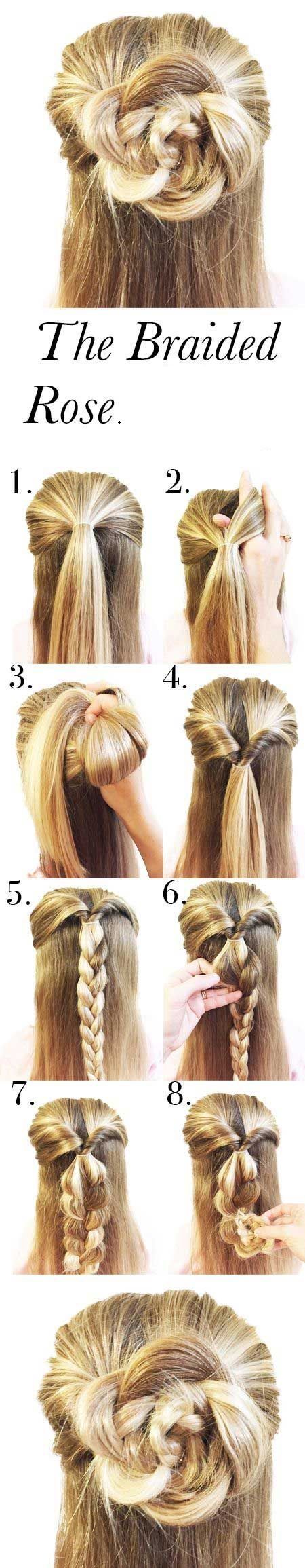 braided hairstyles braid flower rose romantic hairstyle