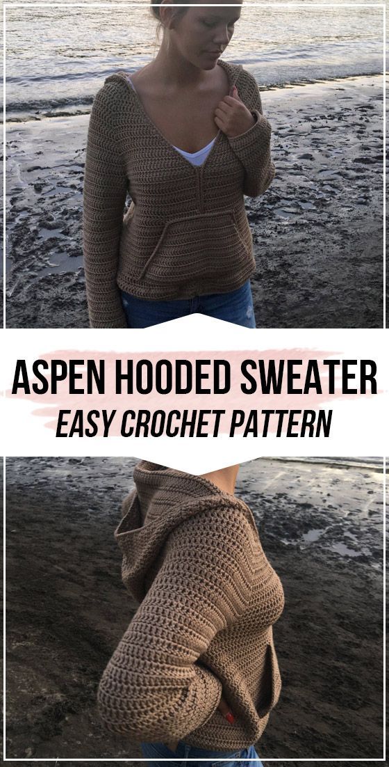 crochet Aspen Hooded Sweater pattern