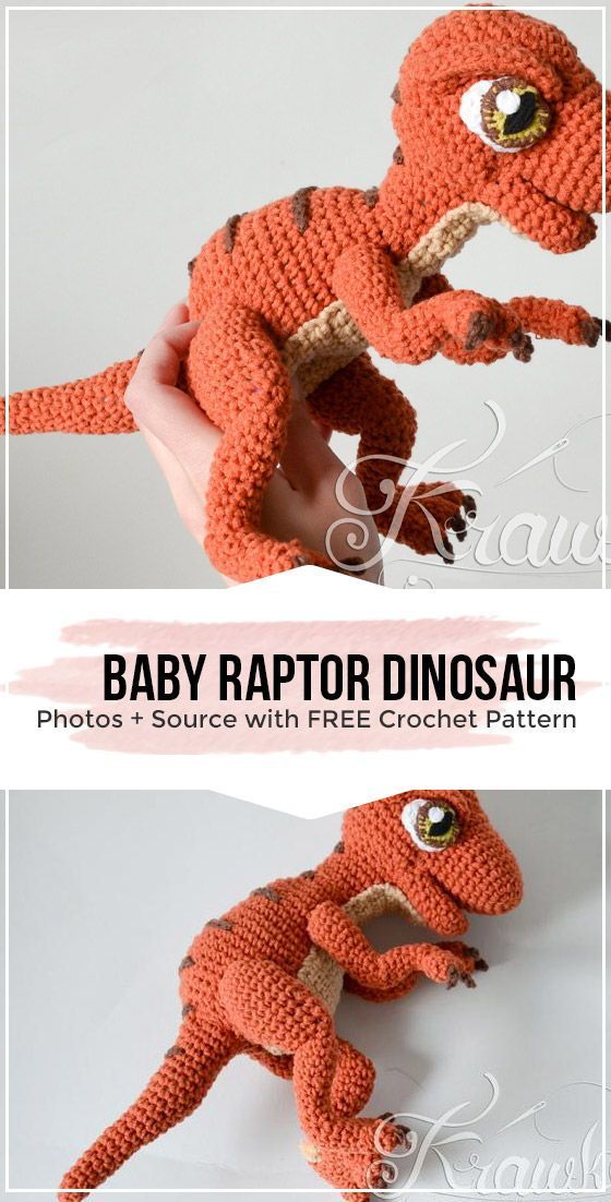 crochet Baby Raptor Dinosaur pattern