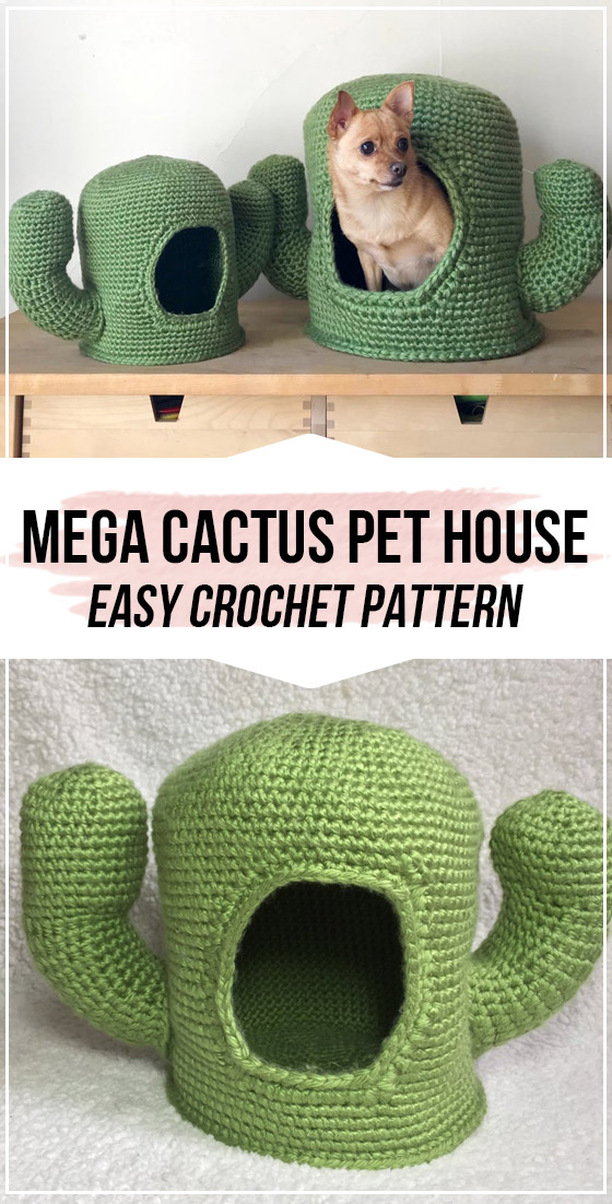 crochet Mega Cactus Crochet Pet House pattern