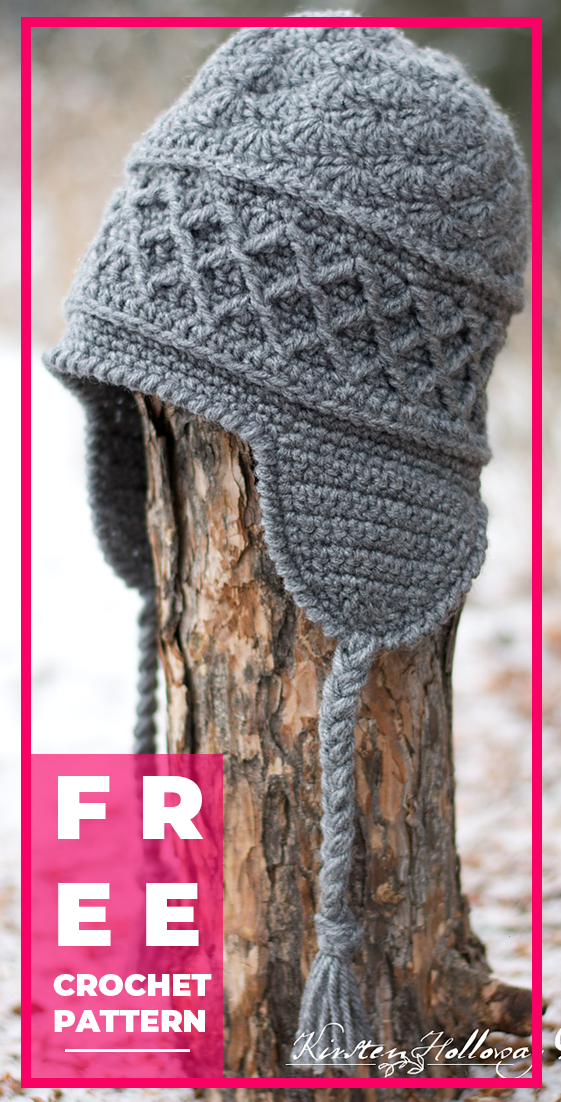 crochet Snow Country Ski Hat free pattern    #hat #crorchet #freecrocehtpattern