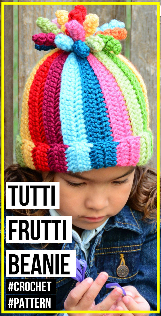 crochet Tutti Frutti Beanie pattern – easy crochet beanie pattern for beginners