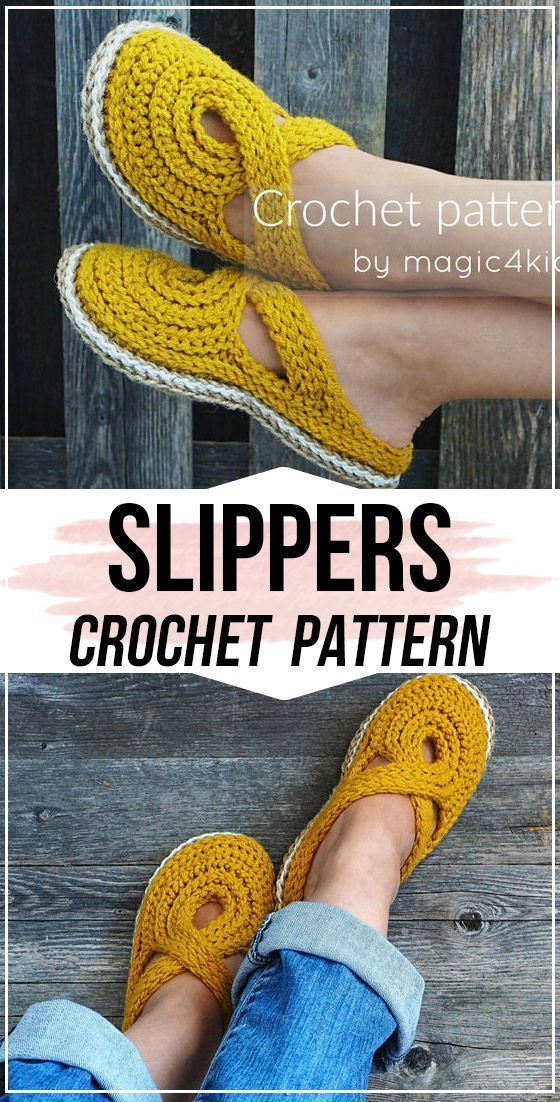 crochet Women Twisted Strap Slippers pattern