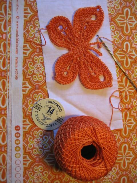 crochet butterfly based on this pattern: palmikoita.vuodat…