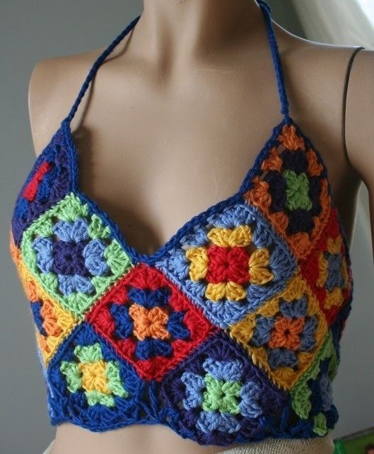 crochet granny square top