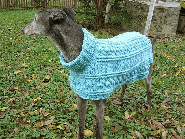 dogs+crochet | Hartwood Roses: Crocheted Dog Sweater for the Greyhounds Rock Sil…