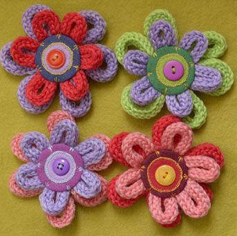french knitted flowers,  #flowers #French #frenchknitting #Knitted