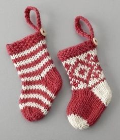 knitted mini christmas stockings