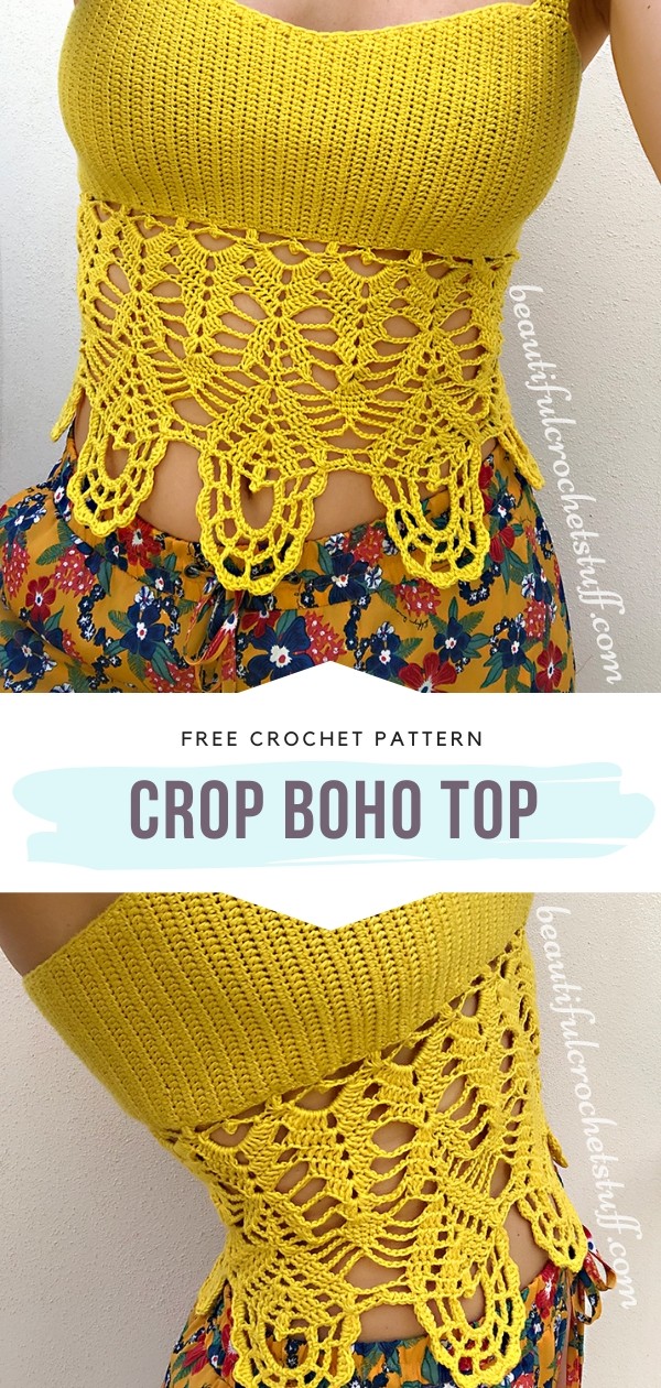 Crochet crop boho top