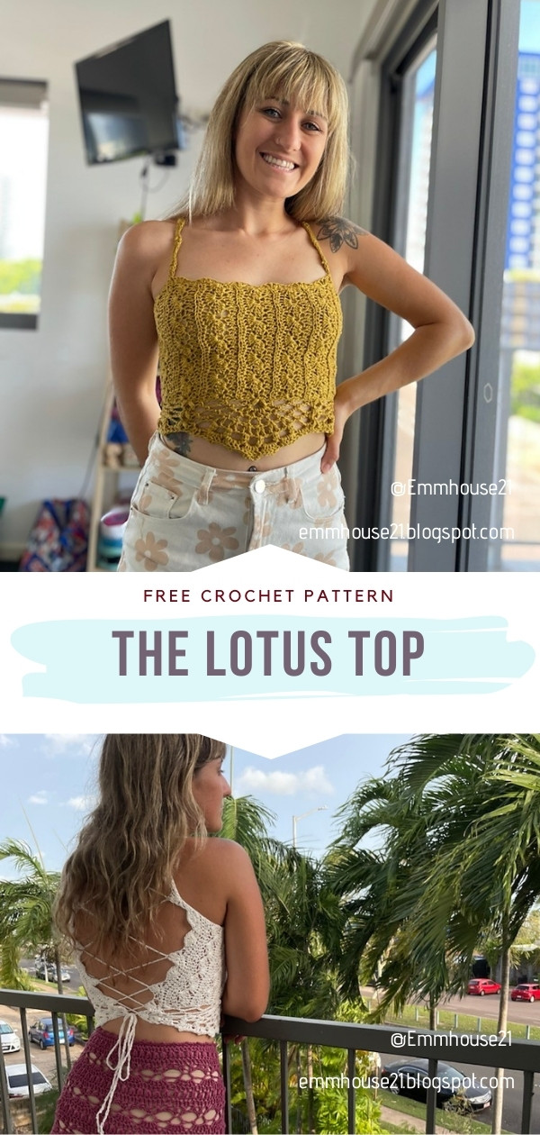 Mustard yellow crochet top with bare back