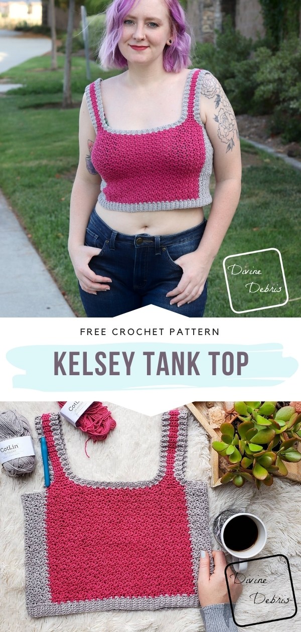 two-tone crochet tank top