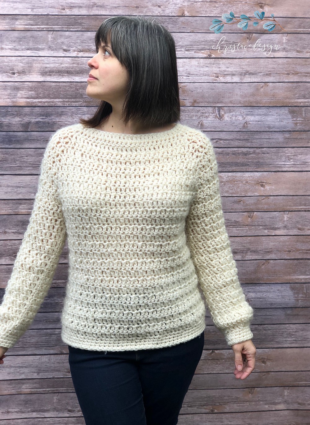 Nebbia raglan style sweater crochet pattern