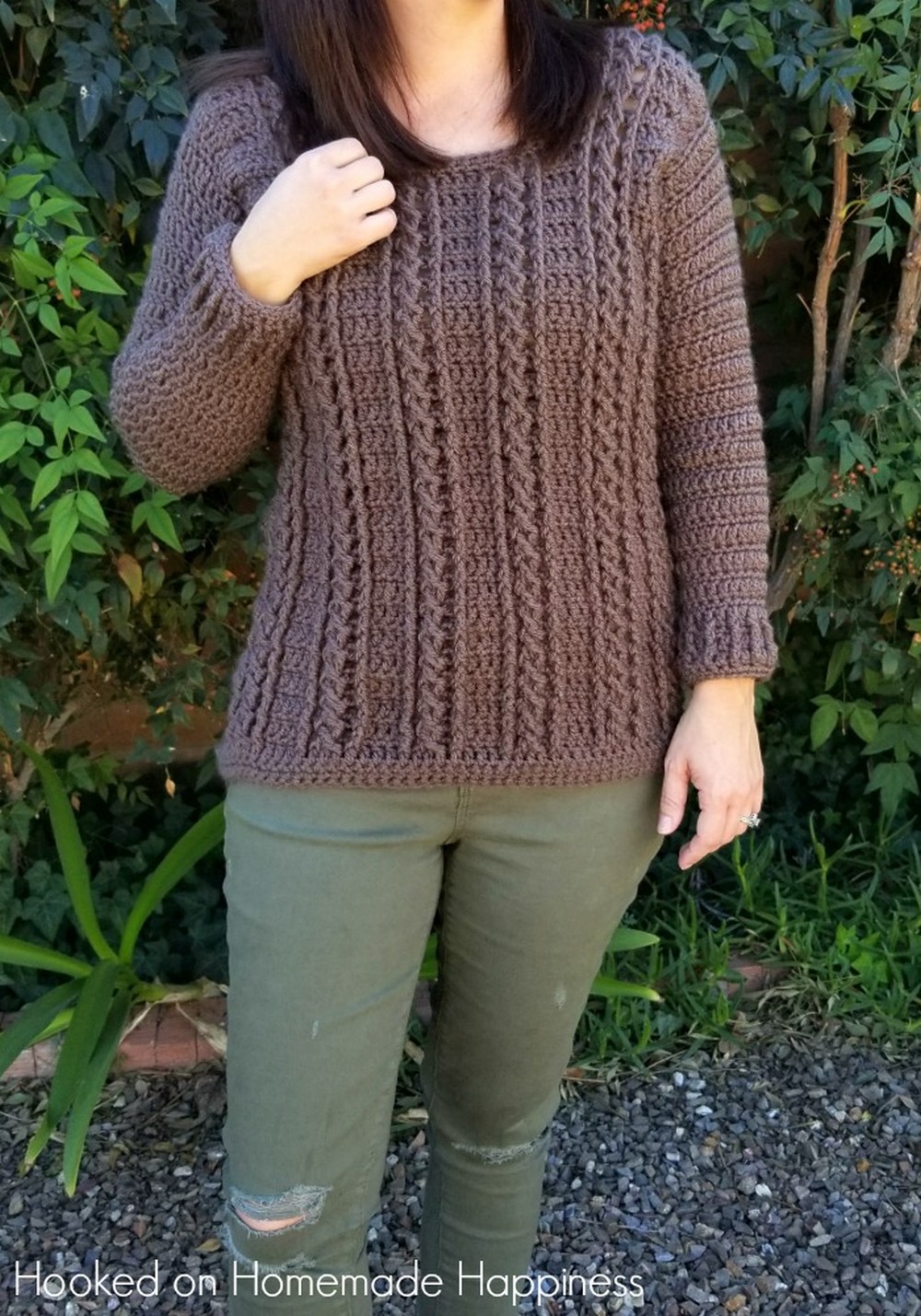 Cable pattern for a crochet sweater