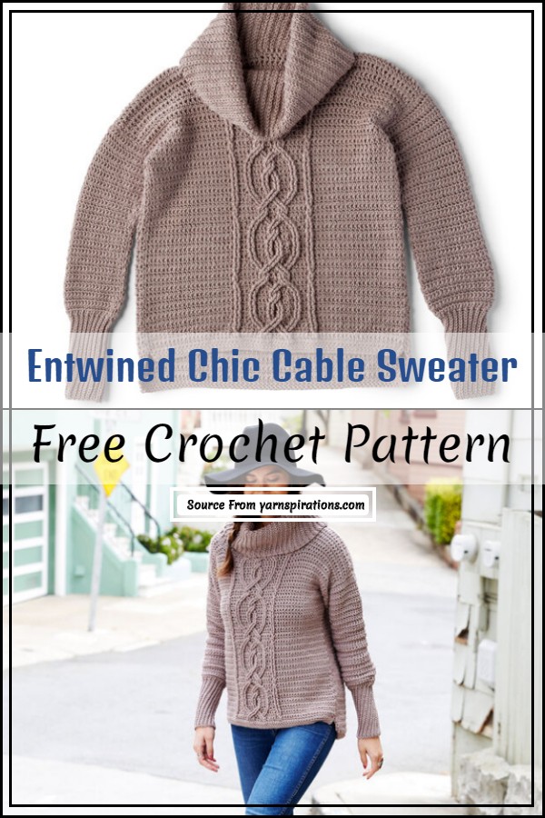 Intricate, chic cable pattern for a crochet sweater