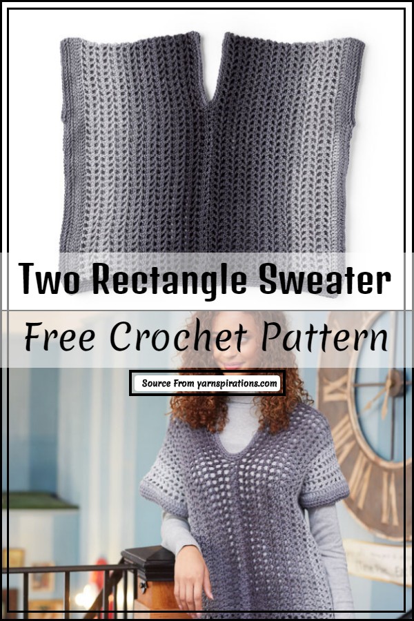 Crochet two rectangular sweater patterns