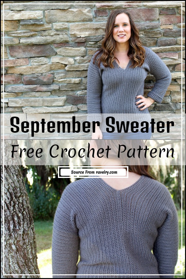 Free crochet pattern for a September sweater