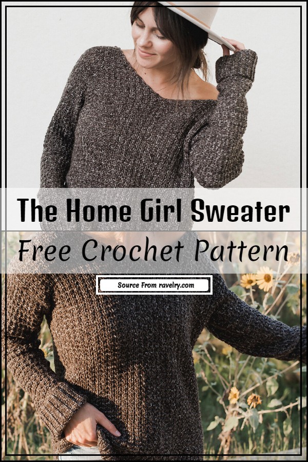 Free crochet sweater pattern from The Home Girl