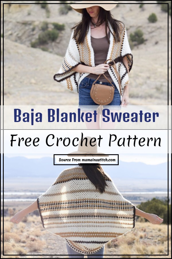 Crochet Baja Blanket Sweater Pattern