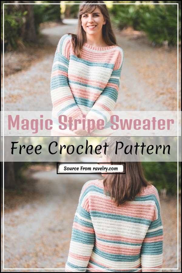Free Crochet Magic Stripe Sweater Pattern