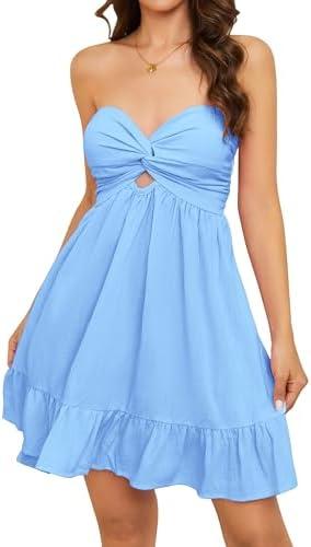 OLAPTA Women's Strapless Twist Knot Mini Dress - $49.99