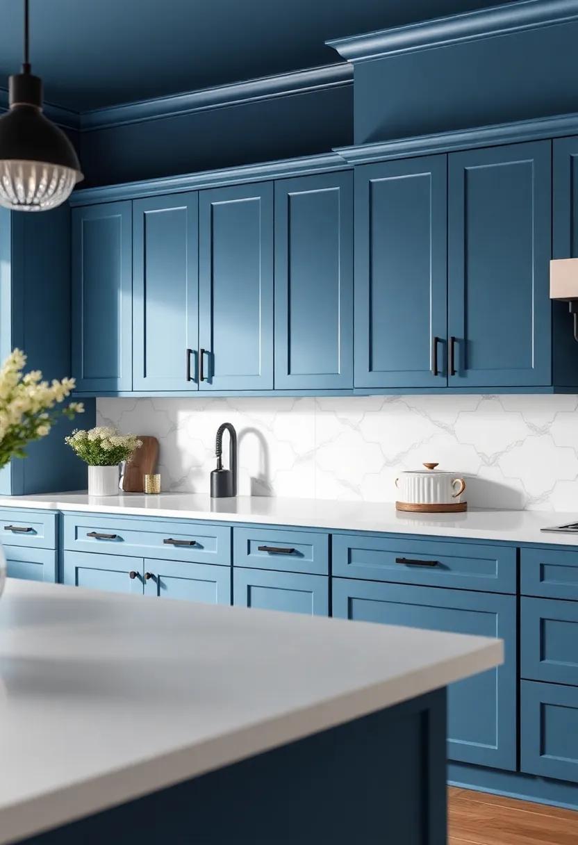 Elevate Your Space: The Chic Allure of Blue Kitchen Cabinets with Black Handles