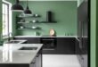 Elegant Harmony: Transforming Spaces with Black Kitchen Cabinets and Green Walls