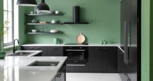 Elegant Harmony: Transforming Spaces with Black Kitchen Cabinets and Green Walls