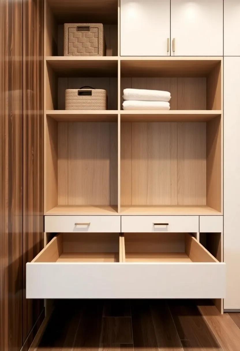 Clever Concealed Drawers in Built-In Closet Solutions