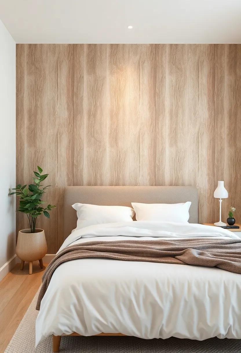 Embrace Natural Warmth Through Wood Panel Effect ​wallpaper in Your Bedroom