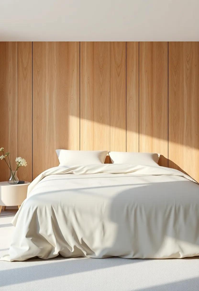 Impactful Color Choices: Harmonizing Bed Linens with Wood ⁢Panel Walls