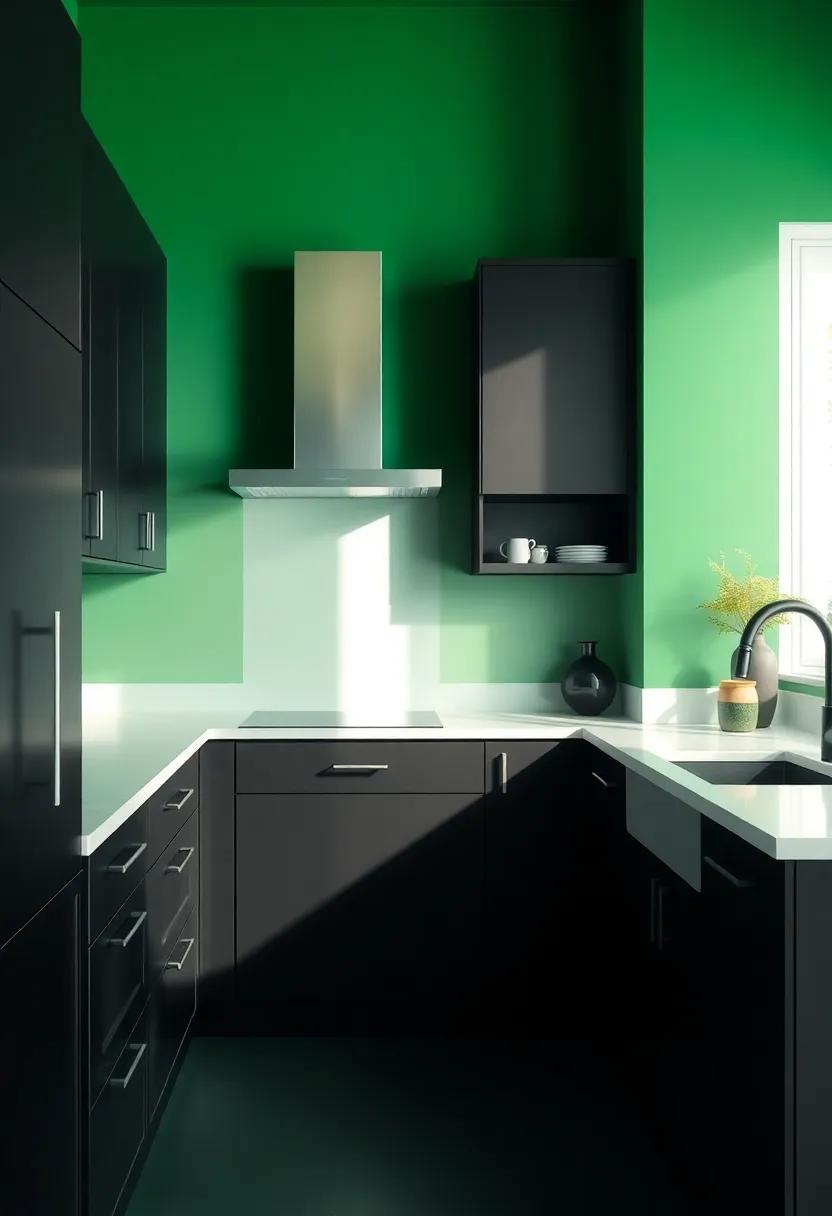 Incorporating Light: How Open ‌Spaces Benefit ‌from Dark Cabinets and Green