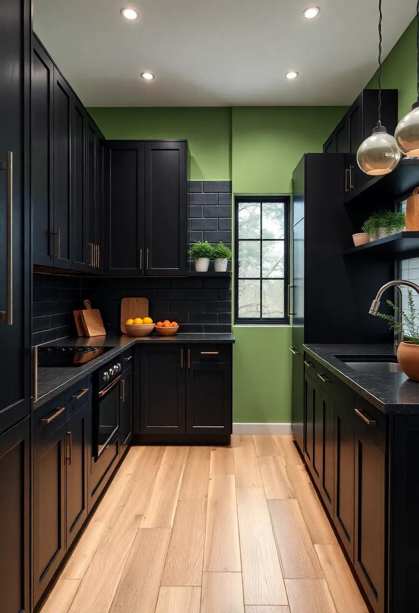 Layering ⁤Textures: Complementing Black Cabinets with Natural Elements