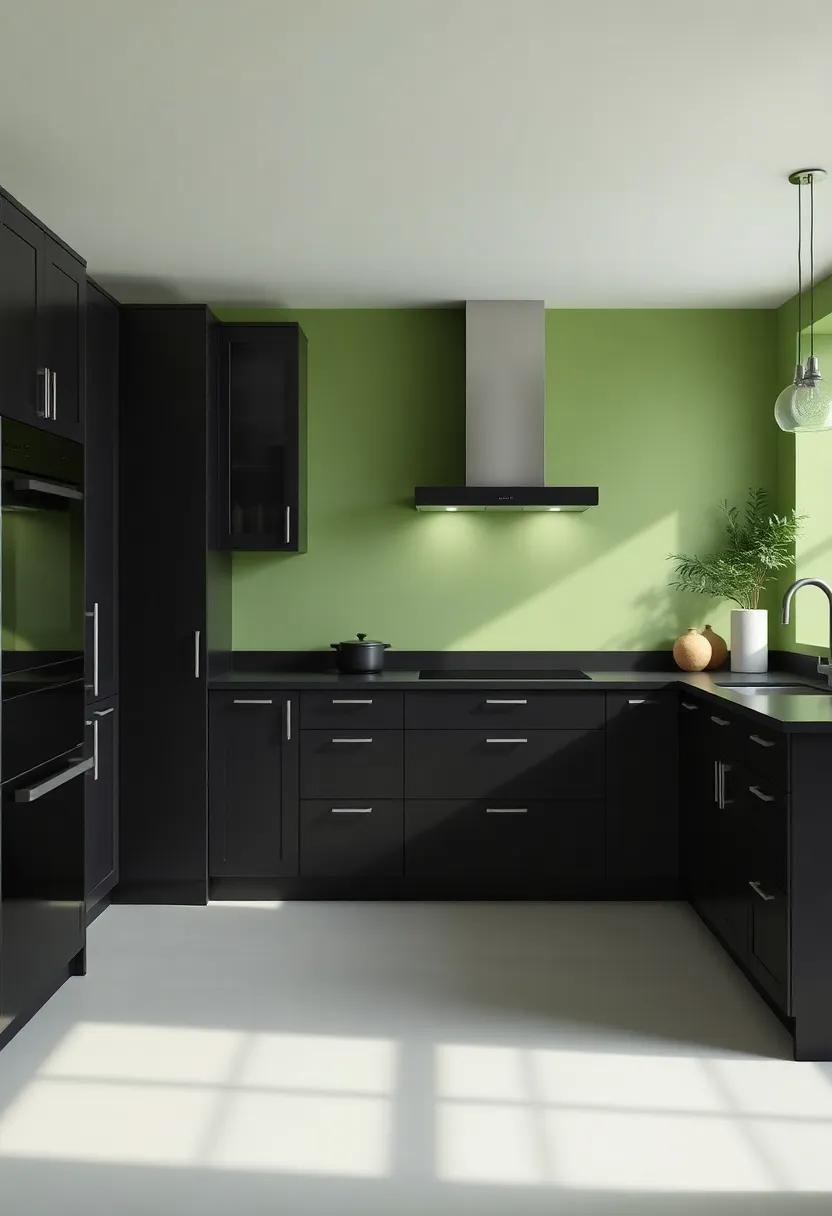 The Role of Lighting in‍ Showcasing Black Cabinets​ and Green walls