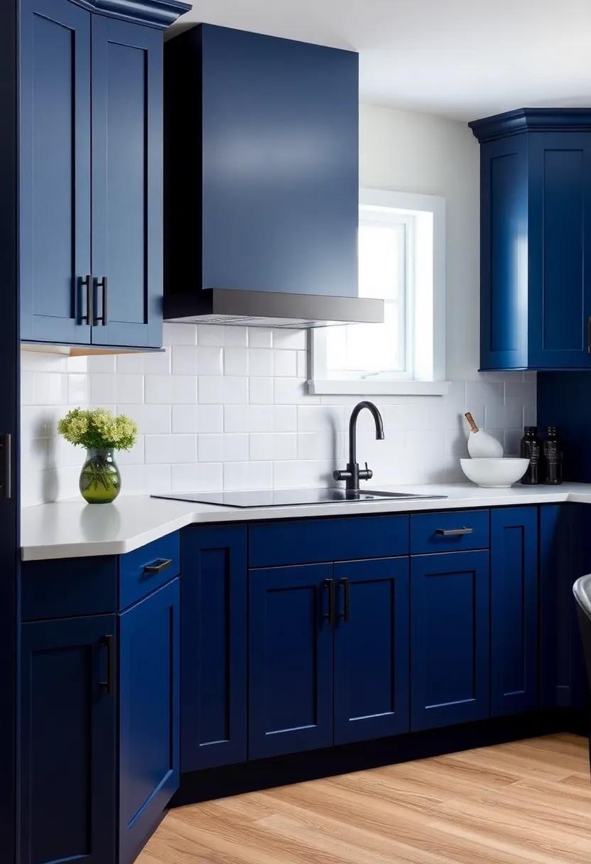 Making a Bold Statement: Combining Blue Cabinets with Dark Accents