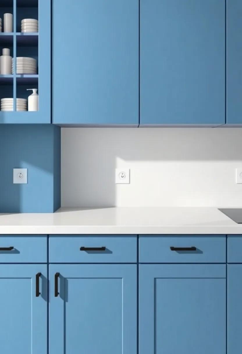 Black Handles: The perfect Accent for Blue Cabinets