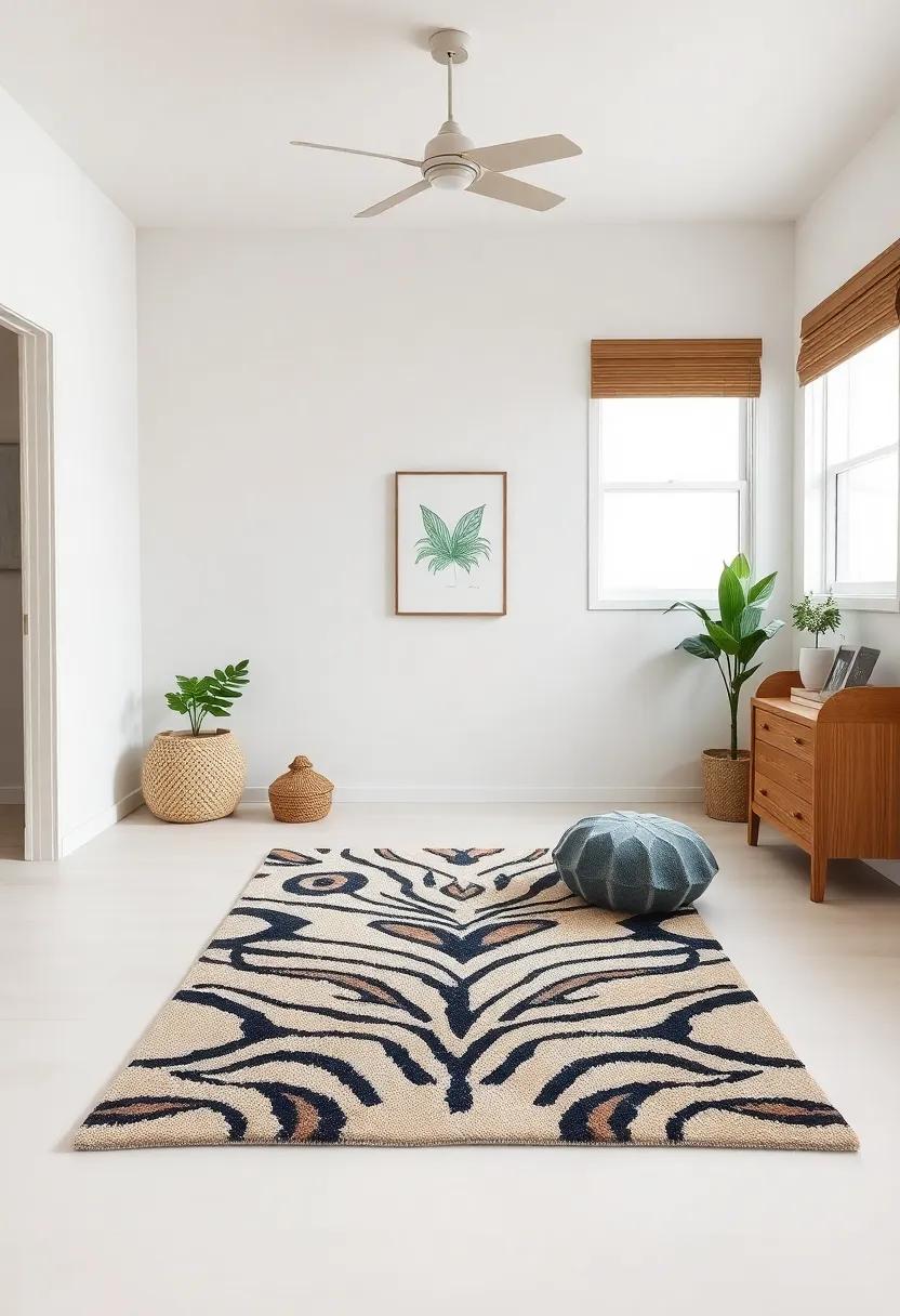 Adding Textured Rugs Featuring Animal Prints for Comfort and ⁤Style