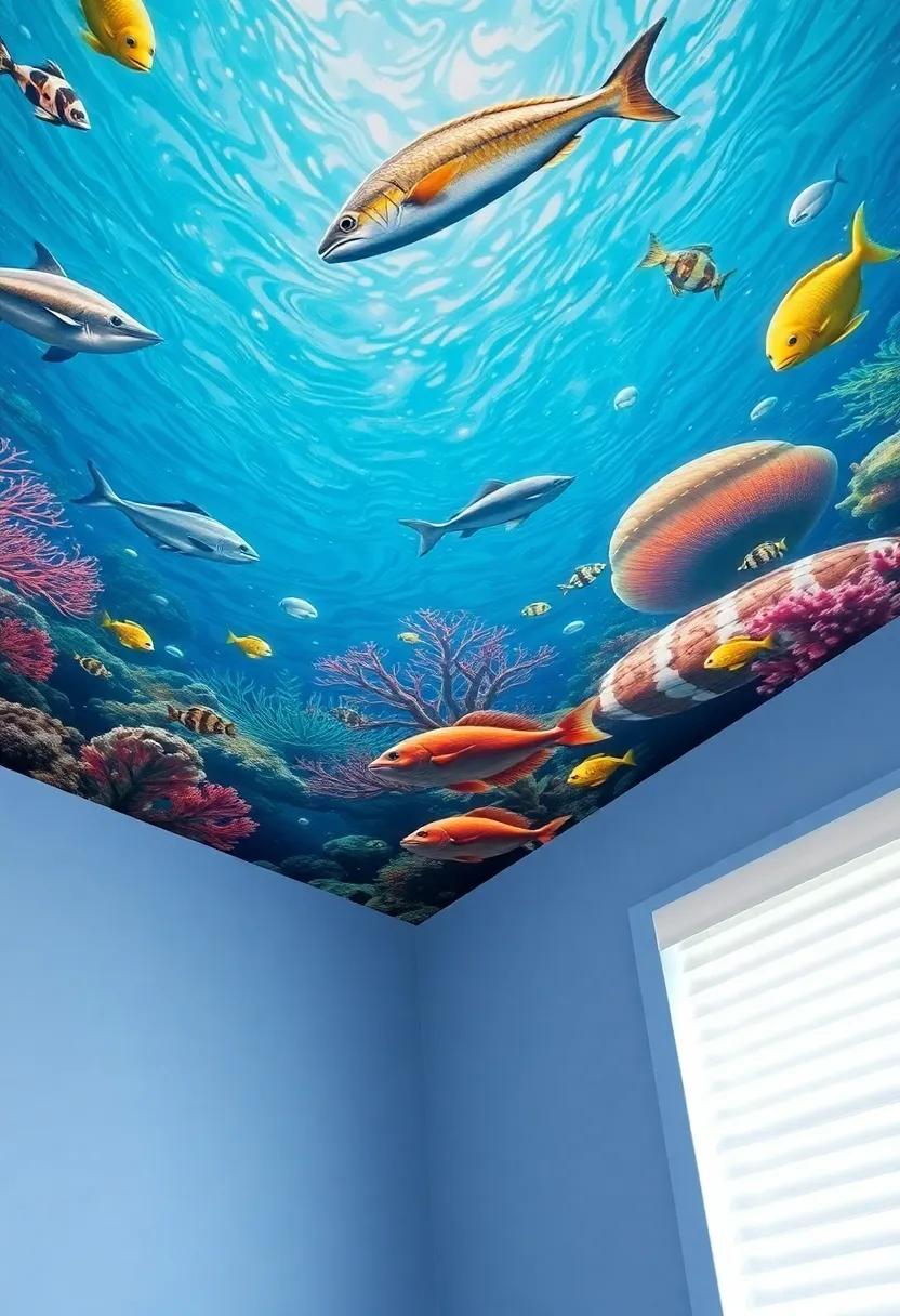 Aquatic Adventures: Capturing Underwater Worlds with‍ Marine ⁢Life Ceiling Murals