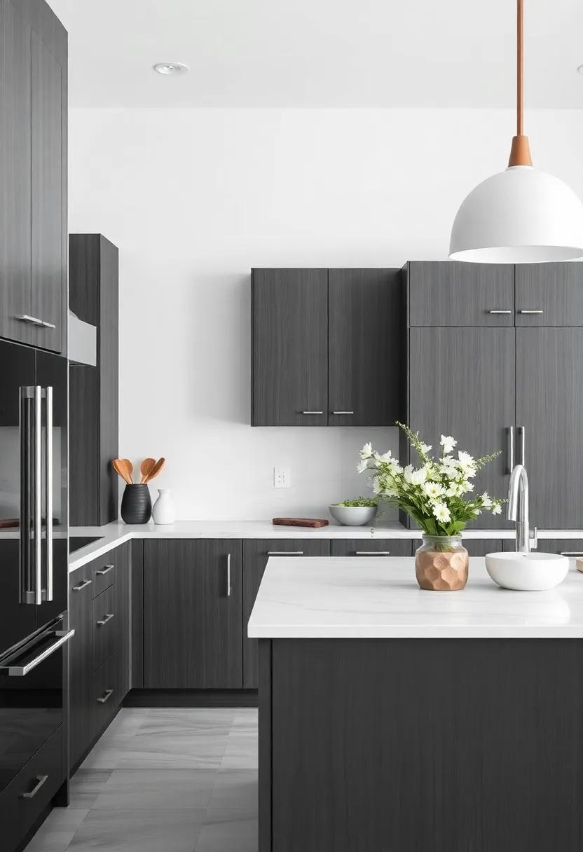 The Elegance⁤ of contrast: Pairing Dark Gray Cabinets with White Elements