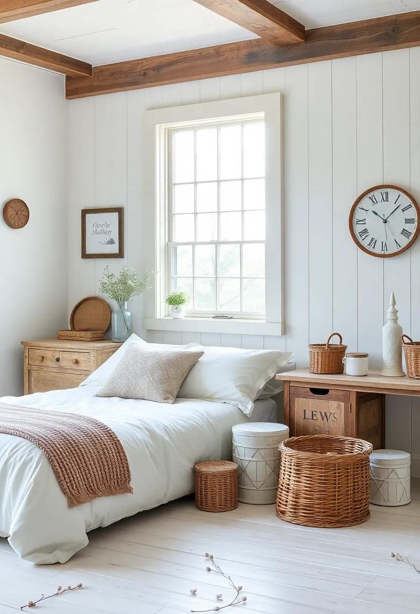 Adding Charm with Vintage Baskets and Containers for organization