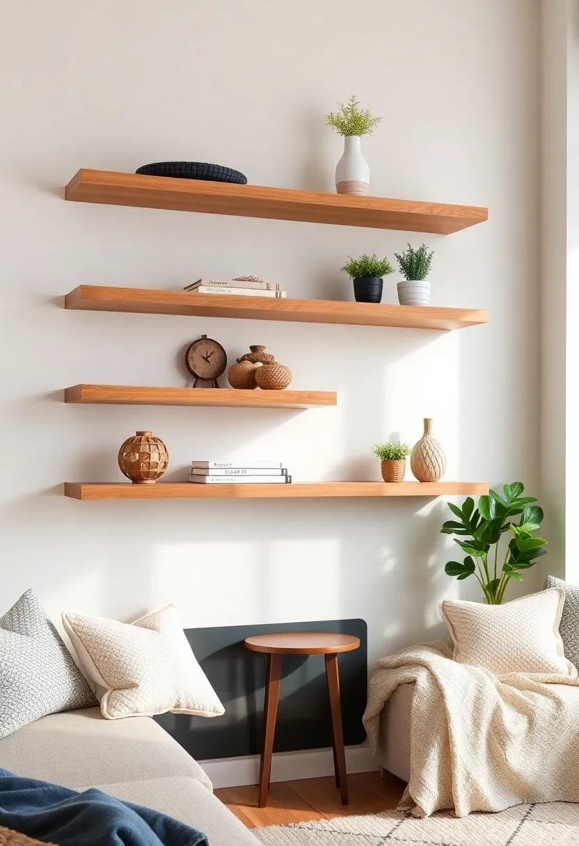 Layering Textures: Combining Wood Shelves with Soft Furnishings