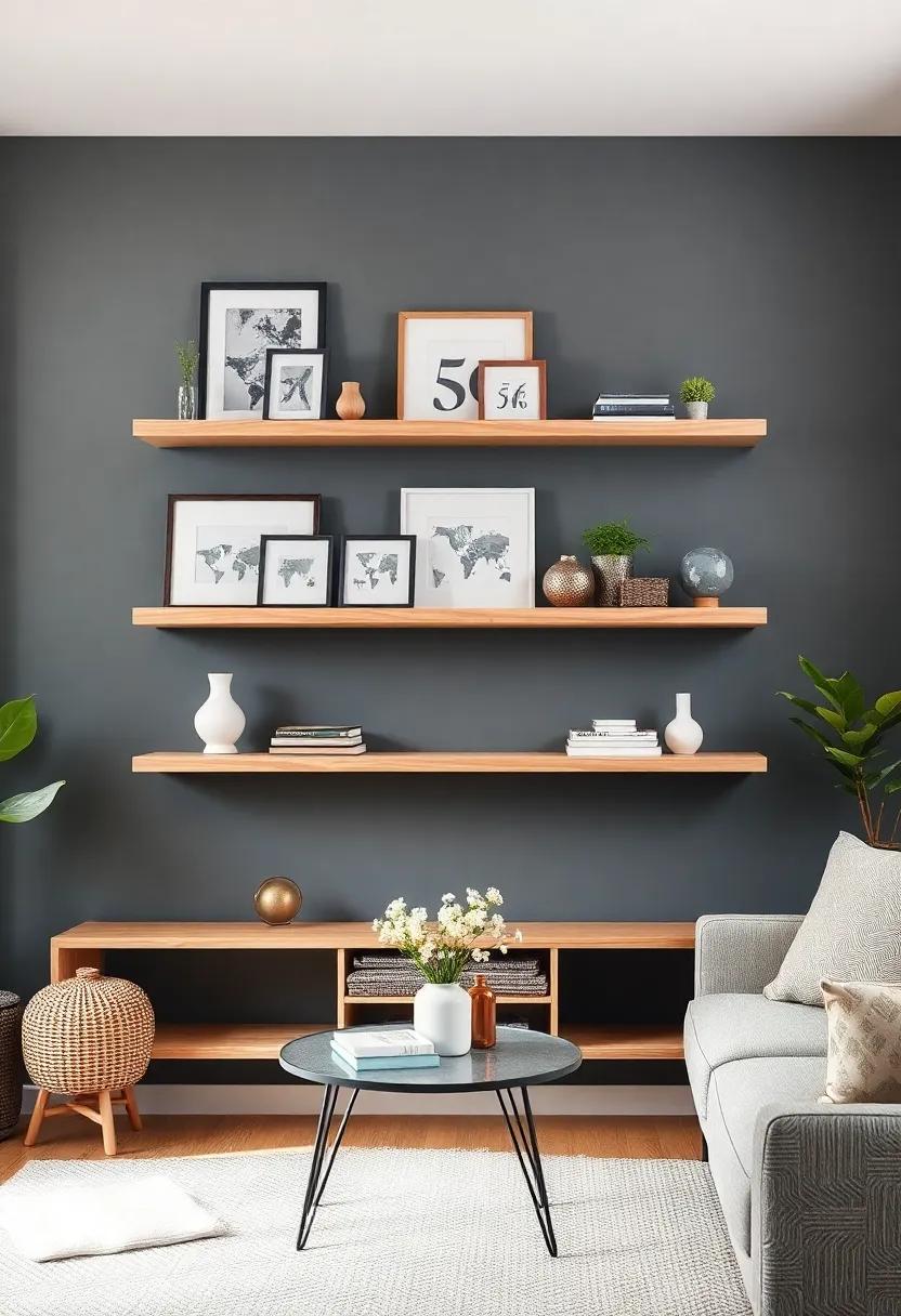 Personalized Displays: Curate Your Memories on Floating Wood Shelves