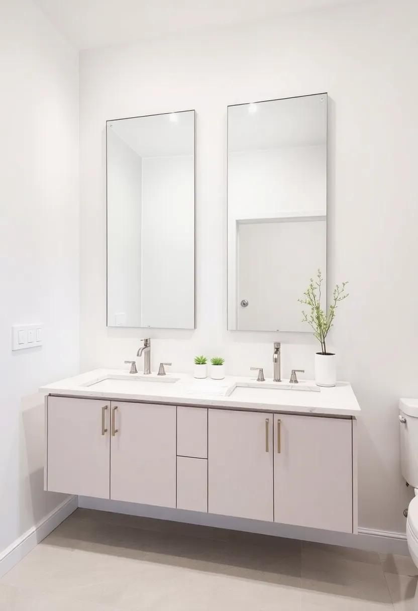 Utilizing mirrors to Create Illusion of Space Around Vanities