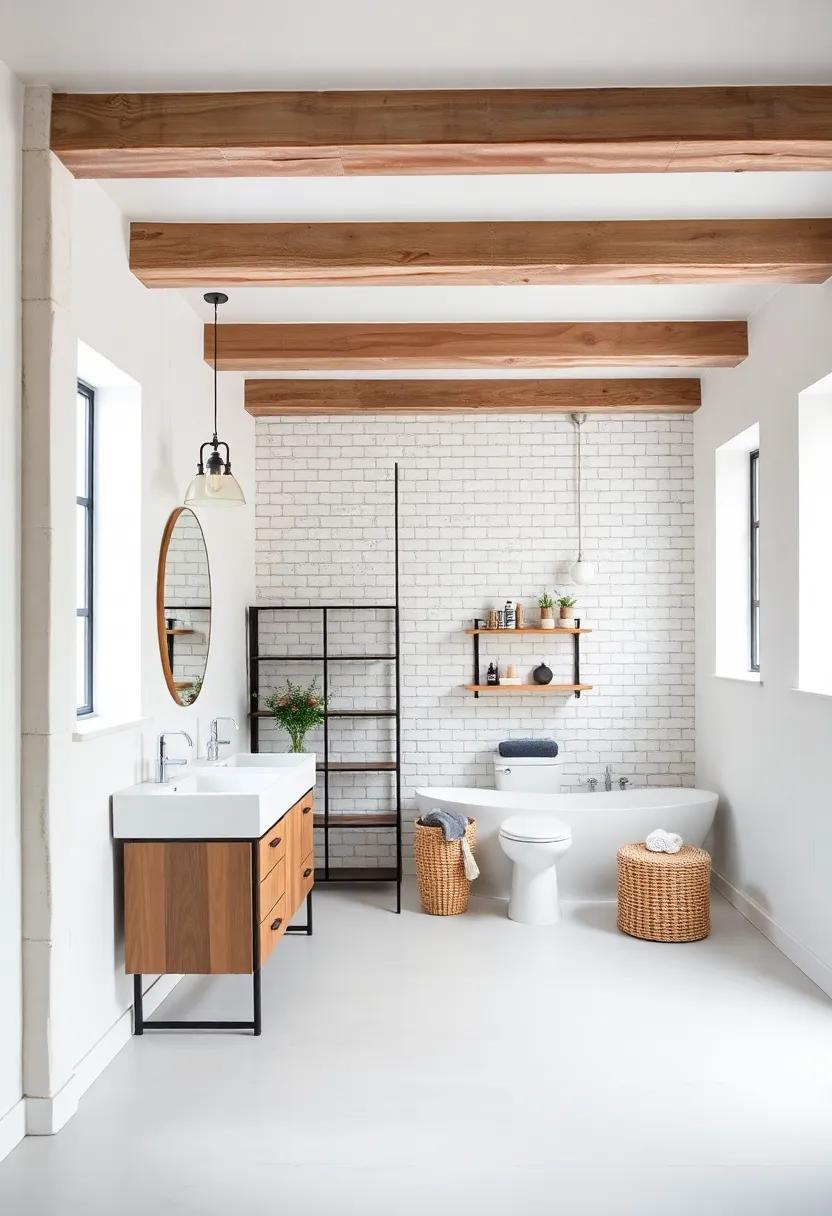 Artful Displays and Accessories for an Industrial Bathroom Look