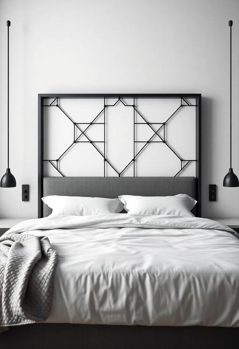 Geometric Patterns in⁣ Industrial ⁤Headboard Artwork