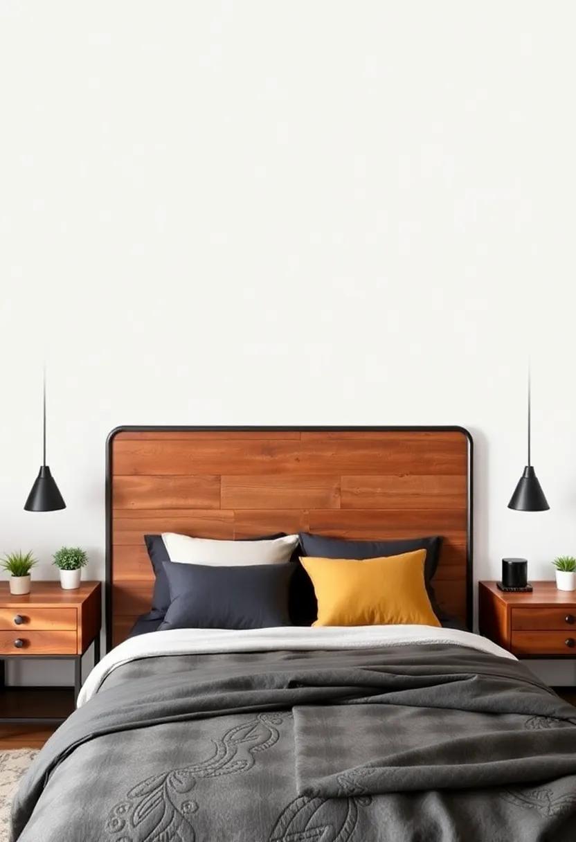 Rustic‌ charm​ Meets Industrial Elegance ​in⁣ Headboard Designs